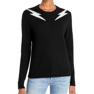 Aqua Lightning Bolt Cashmere Sweater